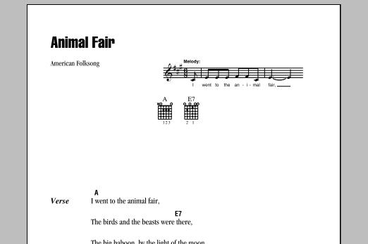 Download Traditional Animal Fair Sheet Music