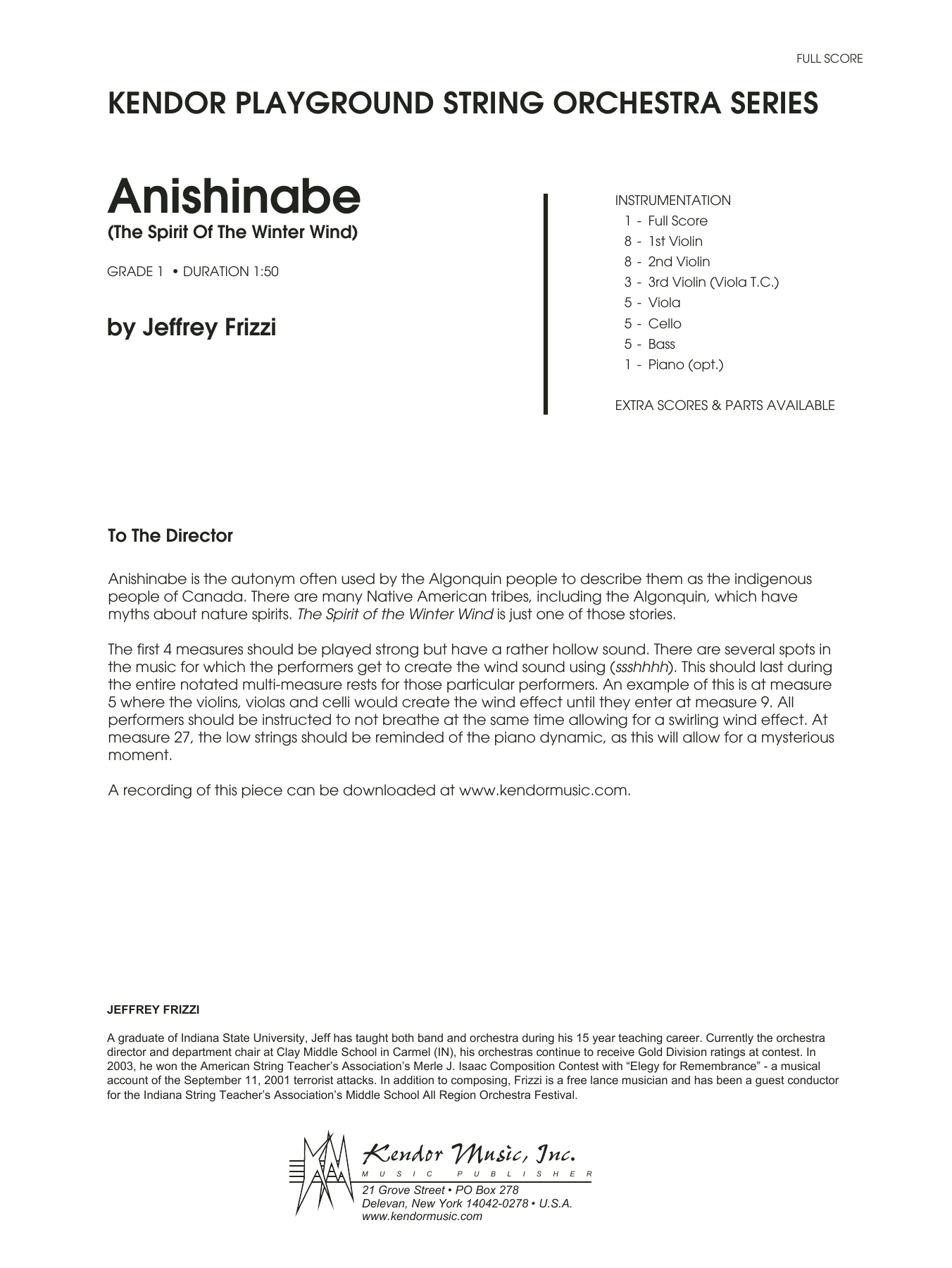 Download Jeffrey Frizzi Anishinabe (The Spirit Of The Winter Wi Sheet Music