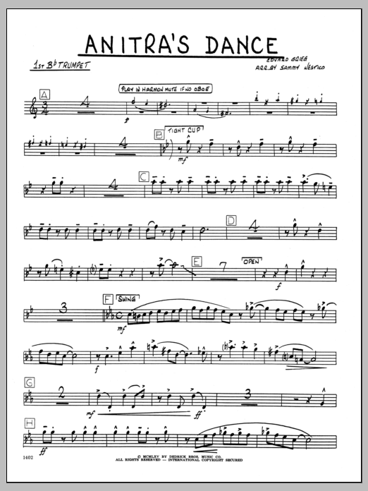Download Sammy Nestico Anitra's Dance - 1st Bb Trumpet Sheet Music