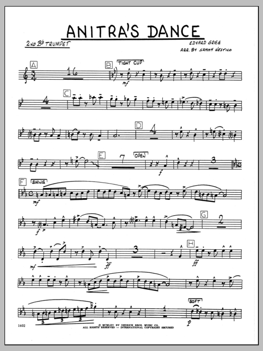 Download Sammy Nestico Anitra's Dance - 2nd Bb Trumpet Sheet Music