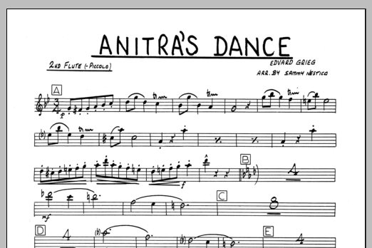 Download Sammy Nestico Anitra's Dance - 2nd Flute Sheet Music