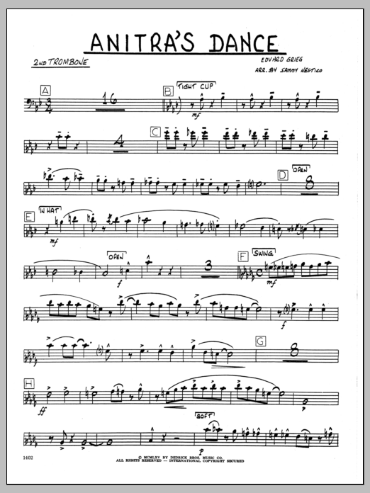 Download Sammy Nestico Anitra's Dance - 2nd Trombone Sheet Music
