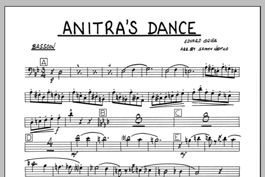 Download Sammy Nestico Anitra's Dance - Bassoon Sheet Music