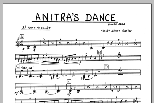 Download Sammy Nestico Anitra's Dance - Bb Bass Clarinet Sheet Music