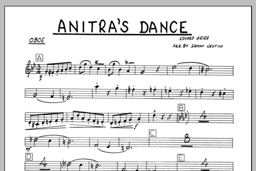 Download Sammy Nestico Anitra's Dance - Oboe Sheet Music