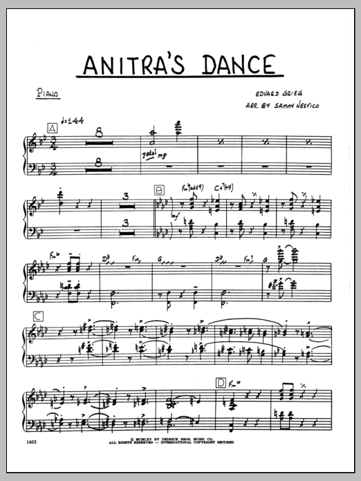 Download Sammy Nestico Anitra's Dance - Piano Sheet Music