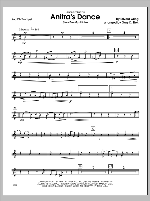 Download Ziek Anitra's Dance - Trumpet 2 Sheet Music