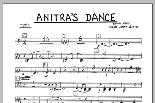 Download Sammy Nestico Anitra's Dance - Tuba Sheet Music