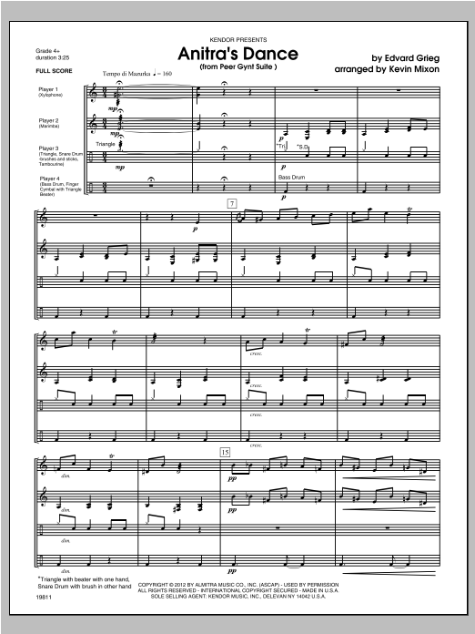 Download Mixon Anitra's Dance (from Peer Gynt Suite) - Sheet Music