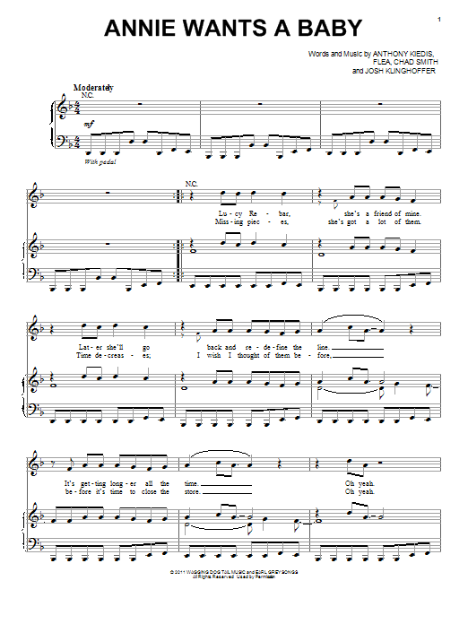 Download Red Hot Chili Peppers Annie Wants A Baby Sheet Music