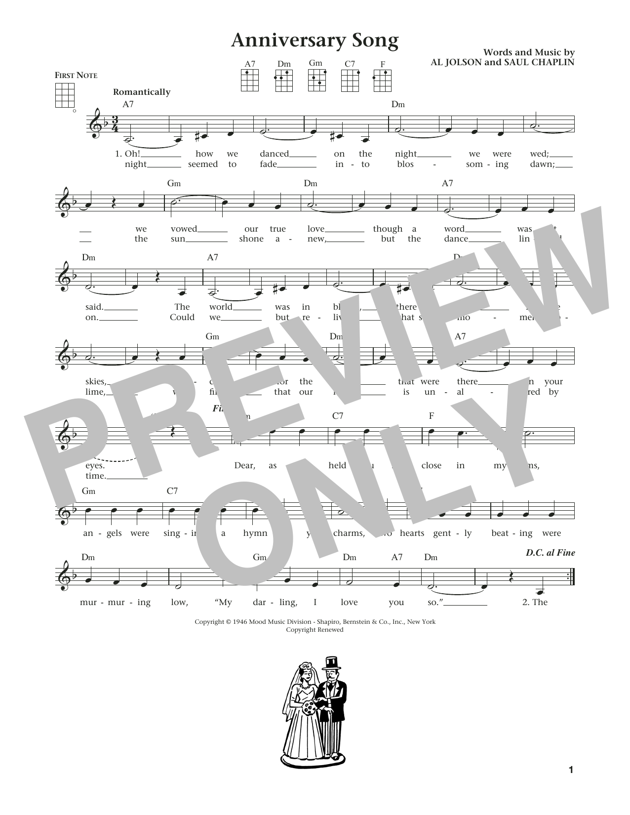 Download Saul Chaplin Anniversary Song (from The Daily Ukulel Sheet Music