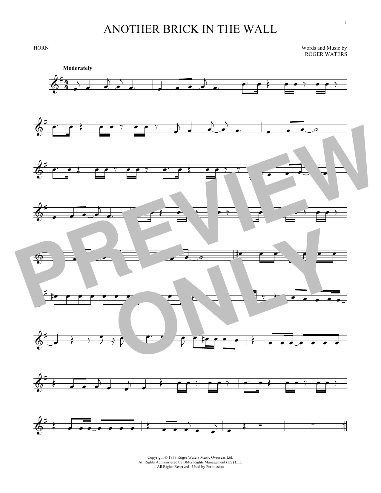 Download Pink Floyd Another Brick In The Wall Sheet Music