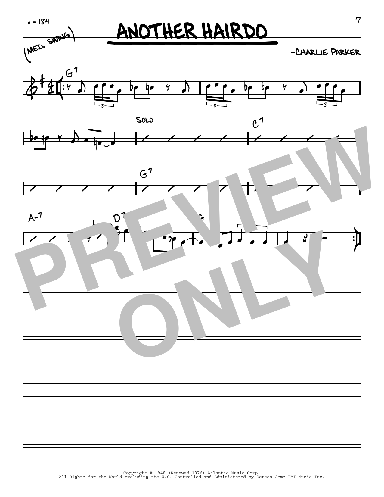 Download Charlie Parker Another Hairdo Sheet Music