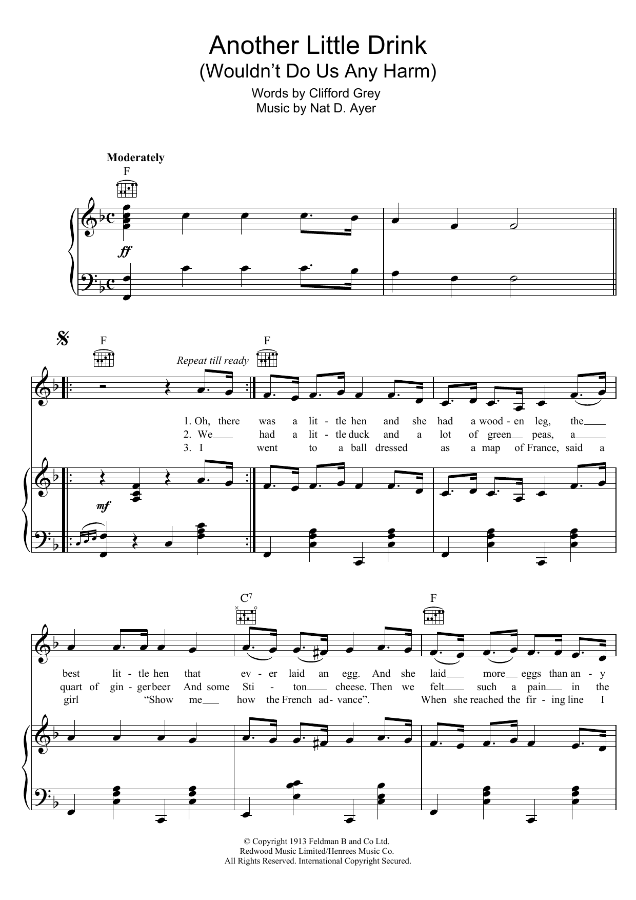 Download Nat D. Ayer Another Little Drink Wouldn't Do Us Any Sheet Music