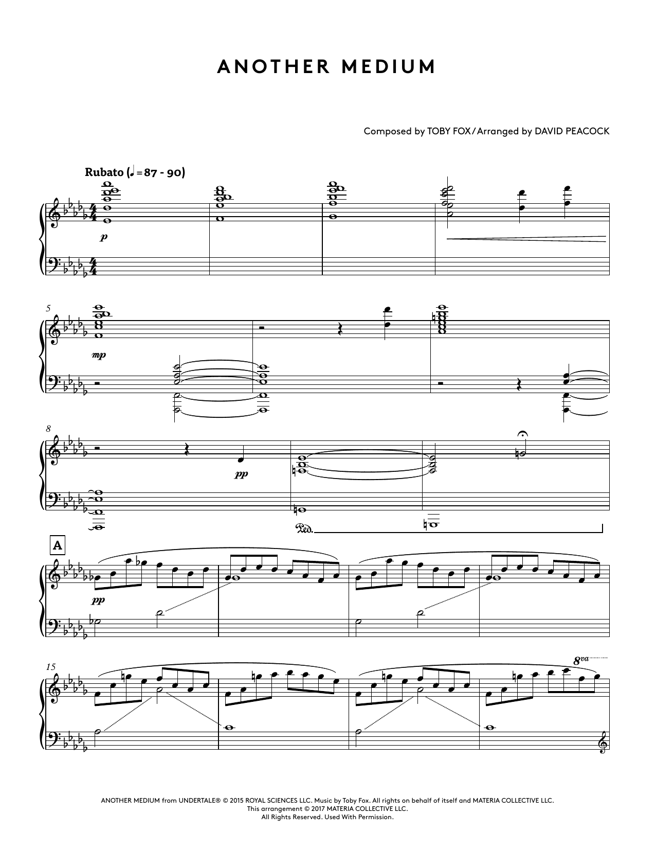 Download Toby Fox Another Medium (from Undertale Piano Co Sheet Music