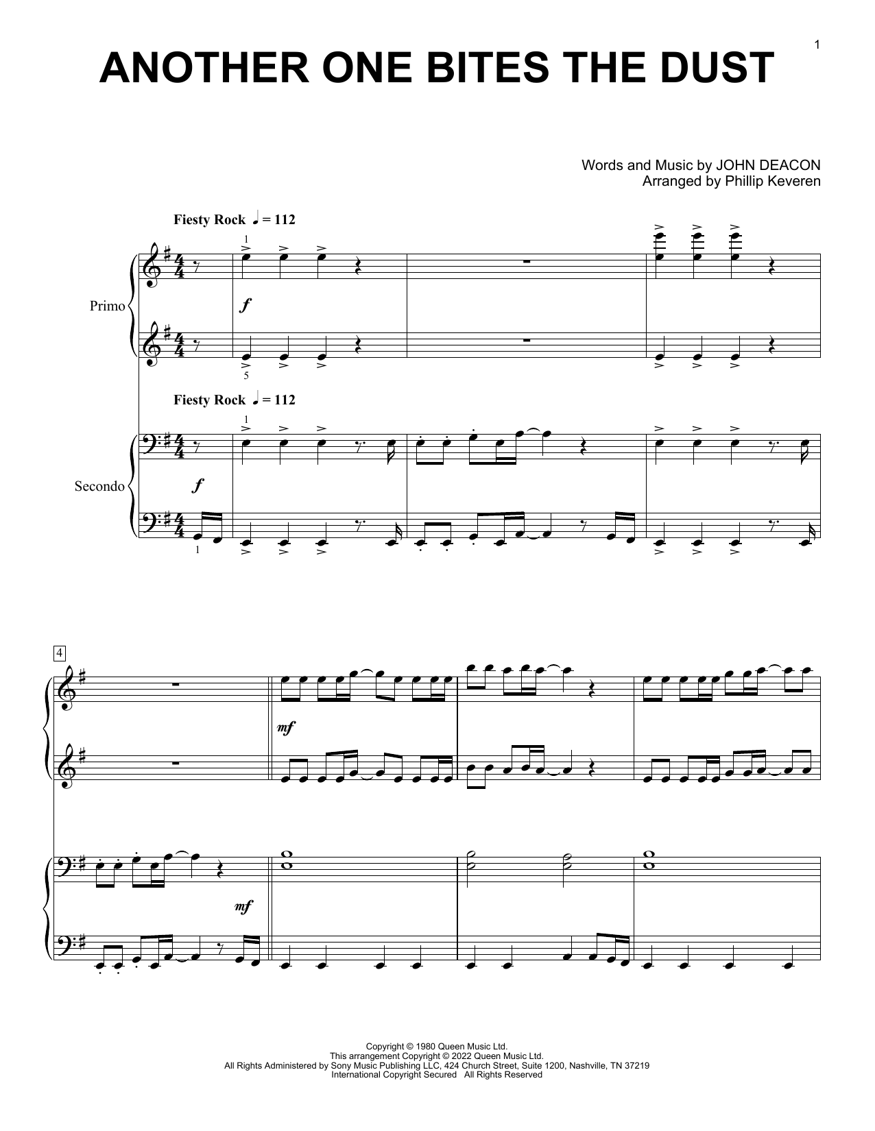 Download Queen Another One Bites The Dust (arr. Philli Sheet Music