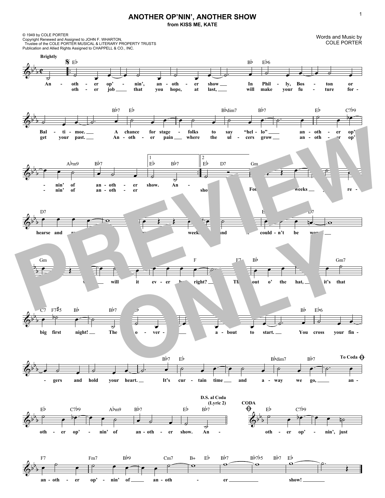 Download Cole Porter Another Op'nin', Another Show (from Kis Sheet Music