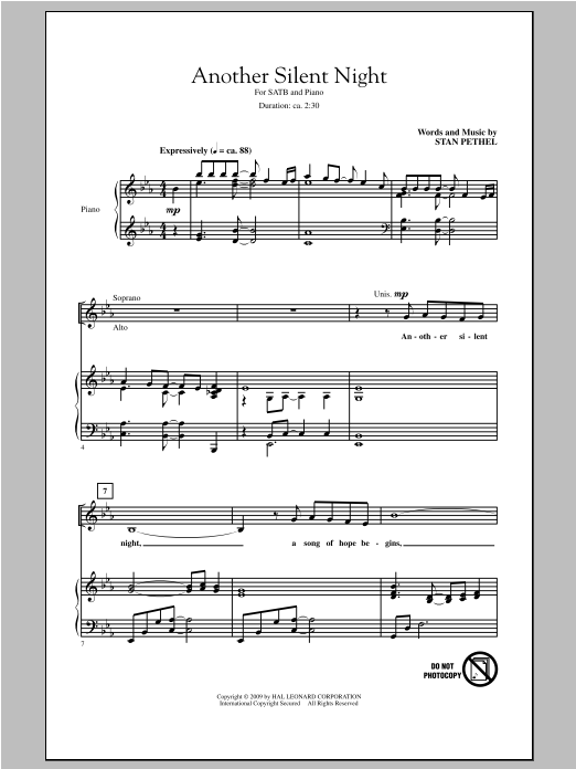 Download Stan Pethel Another Silent Night Sheet Music