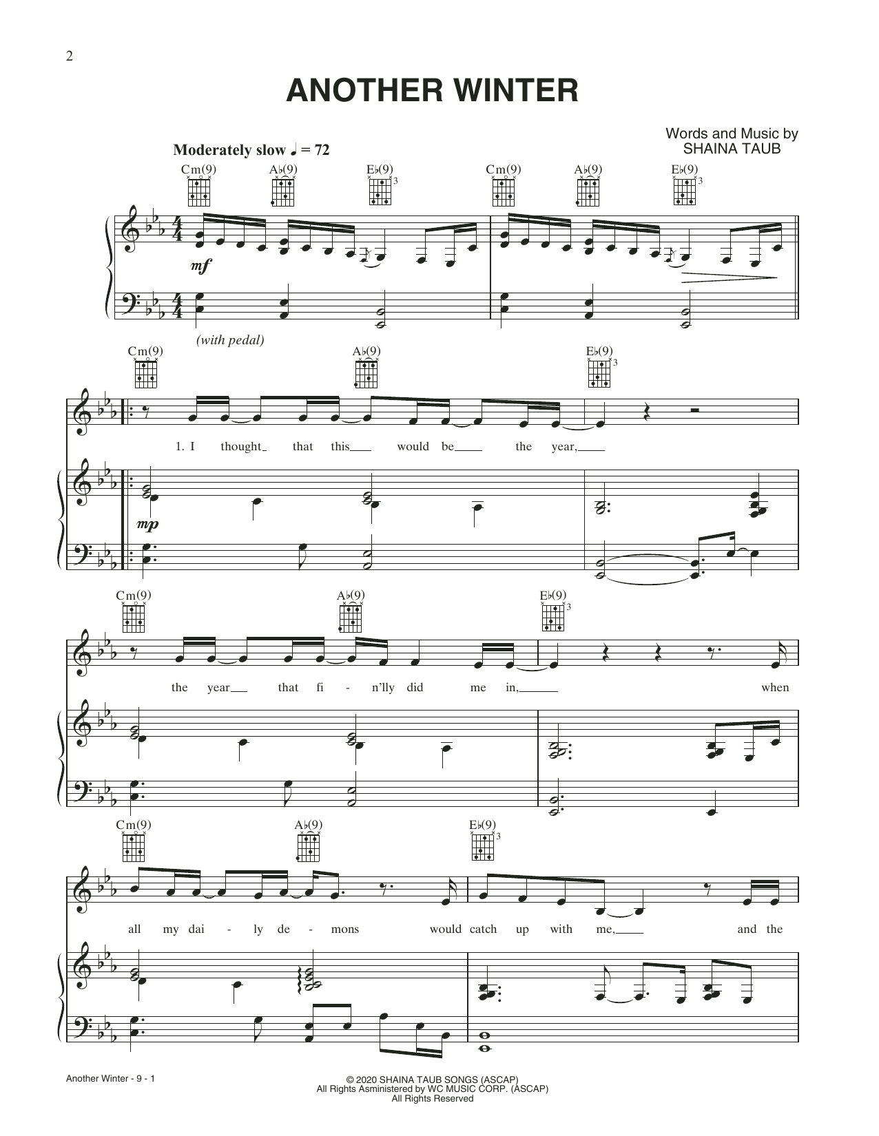 Download Shaina Taub Another Winter Sheet Music