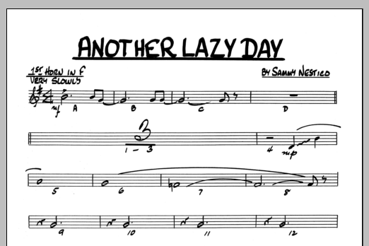 Download Sammy Nestico Another Lazy Day - 1st Horn in F Sheet Music