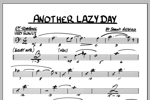 Download Sammy Nestico Another Lazy Day - 1st Trombone Sheet Music