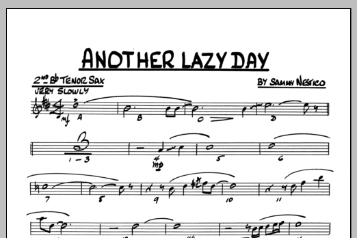 Download Sammy Nestico Another Lazy Day - 2nd Bb Tenor Saxopho Sheet Music