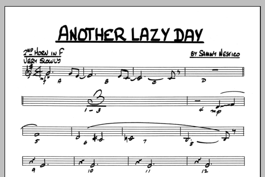 Download Sammy Nestico Another Lazy Day - 2nd Horn in F Sheet Music