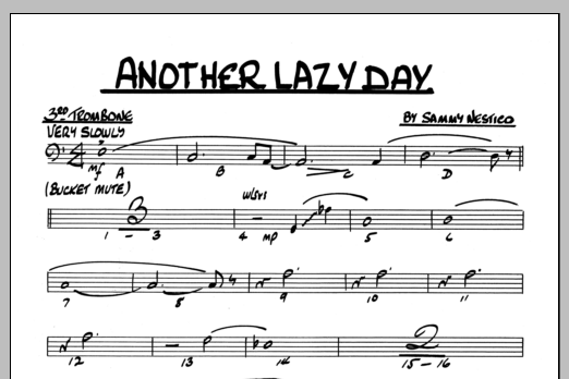 Download Sammy Nestico Another Lazy Day - 3rd Trombone Sheet Music