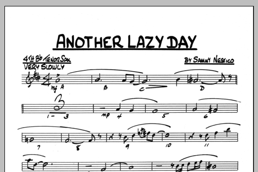Download Sammy Nestico Another Lazy Day - 4TH Bb TENOR SAXOPHO Sheet Music