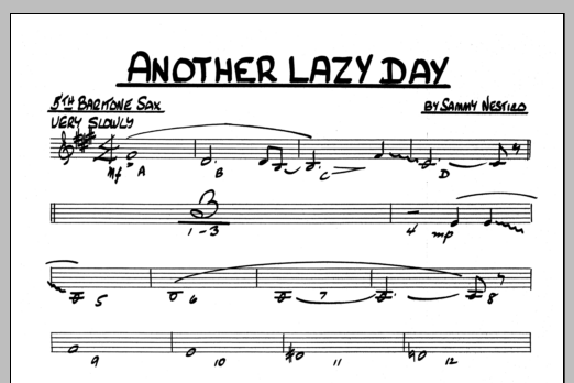 Download Sammy Nestico Another Lazy Day - Baritone Sax (5th pa Sheet Music
