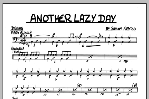 Download Sammy Nestico Another Lazy Day - Drums Sheet Music