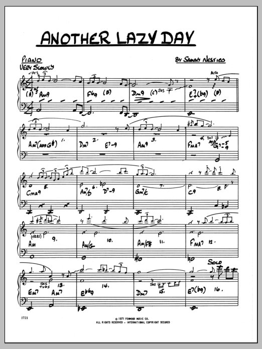 Download Sammy Nestico Another Lazy Day - Piano Sheet Music