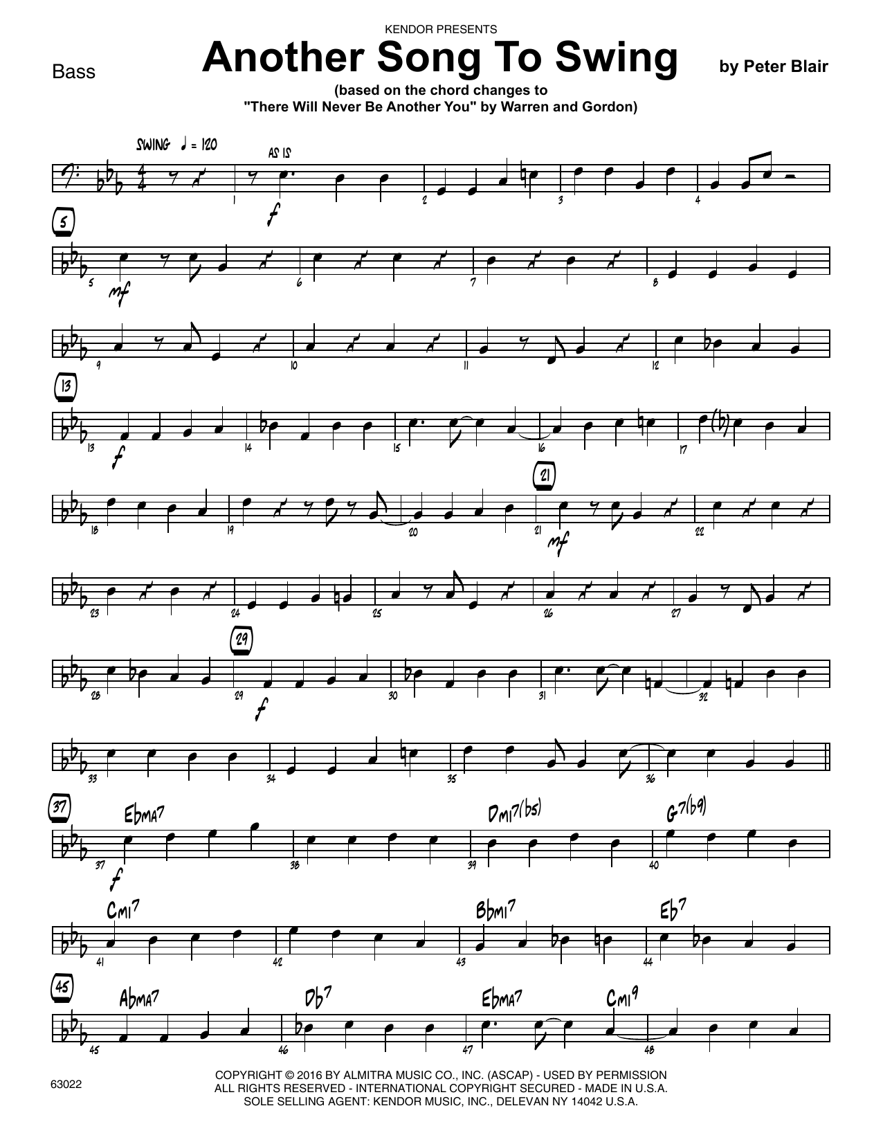 Download Peter Blair Another Song To Swing - Bass Sheet Music