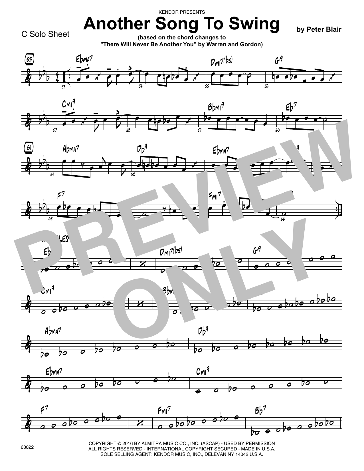 Download Peter Blair Another Song To Swing - C Solo Sheet Sheet Music