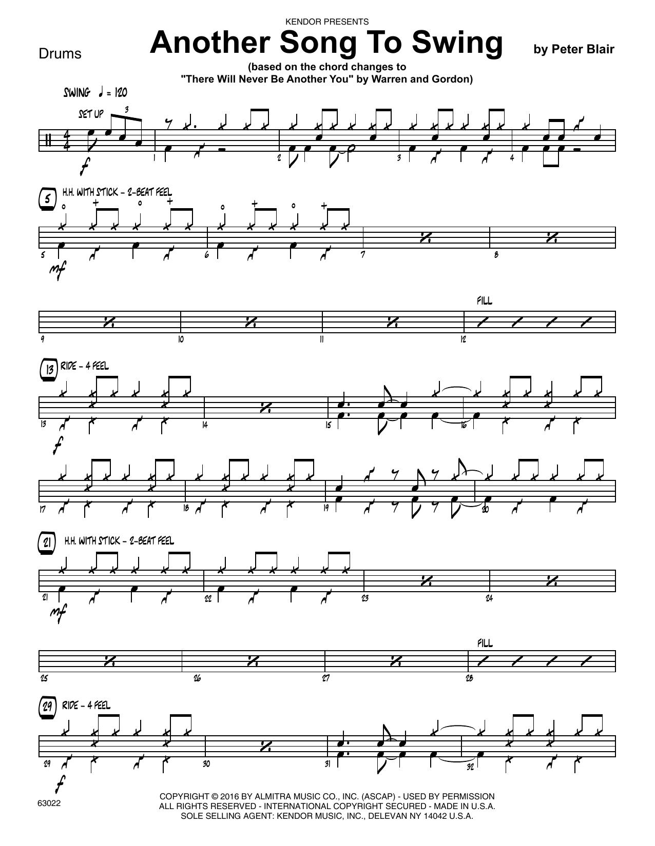Download Peter Blair Another Song To Swing - Drum Set Sheet Music