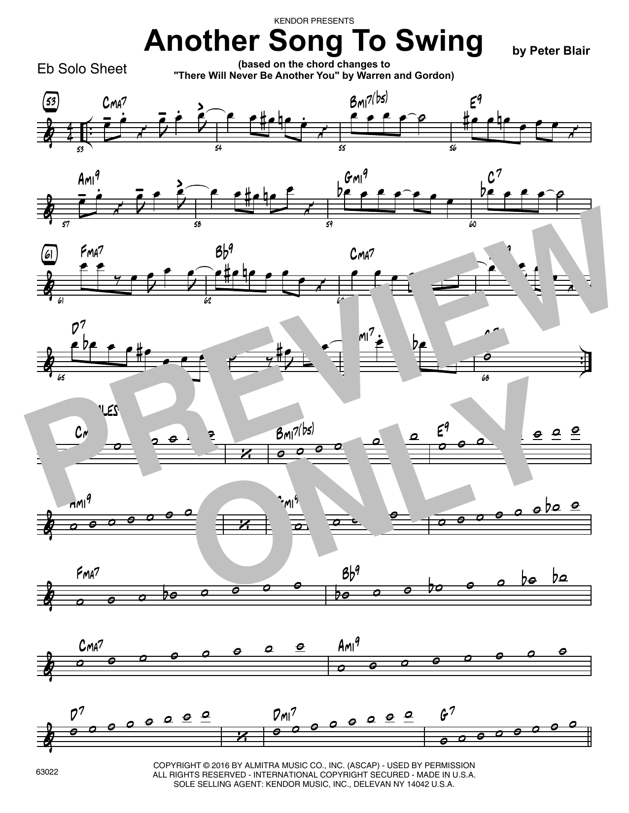Download Peter Blair Another Song To Swing - Eb Solo Sheet Sheet Music