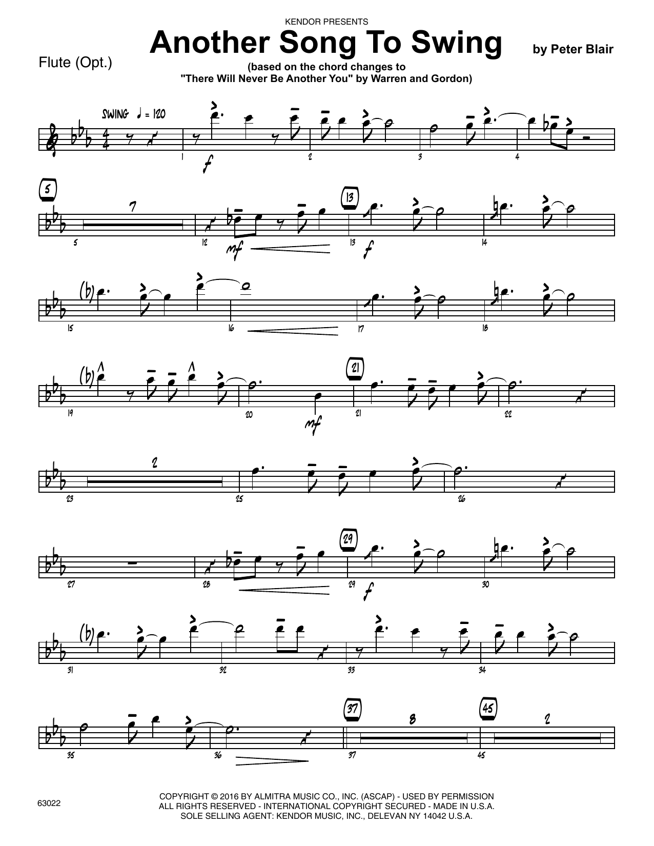 Download Peter Blair Another Song To Swing - Flute Sheet Music