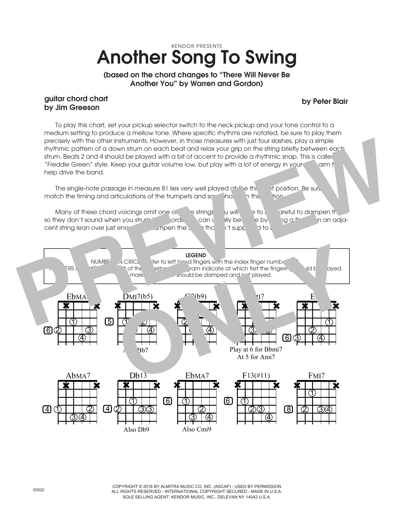 Download Peter Blair Another Song To Swing - Guitar Chord Ch Sheet Music