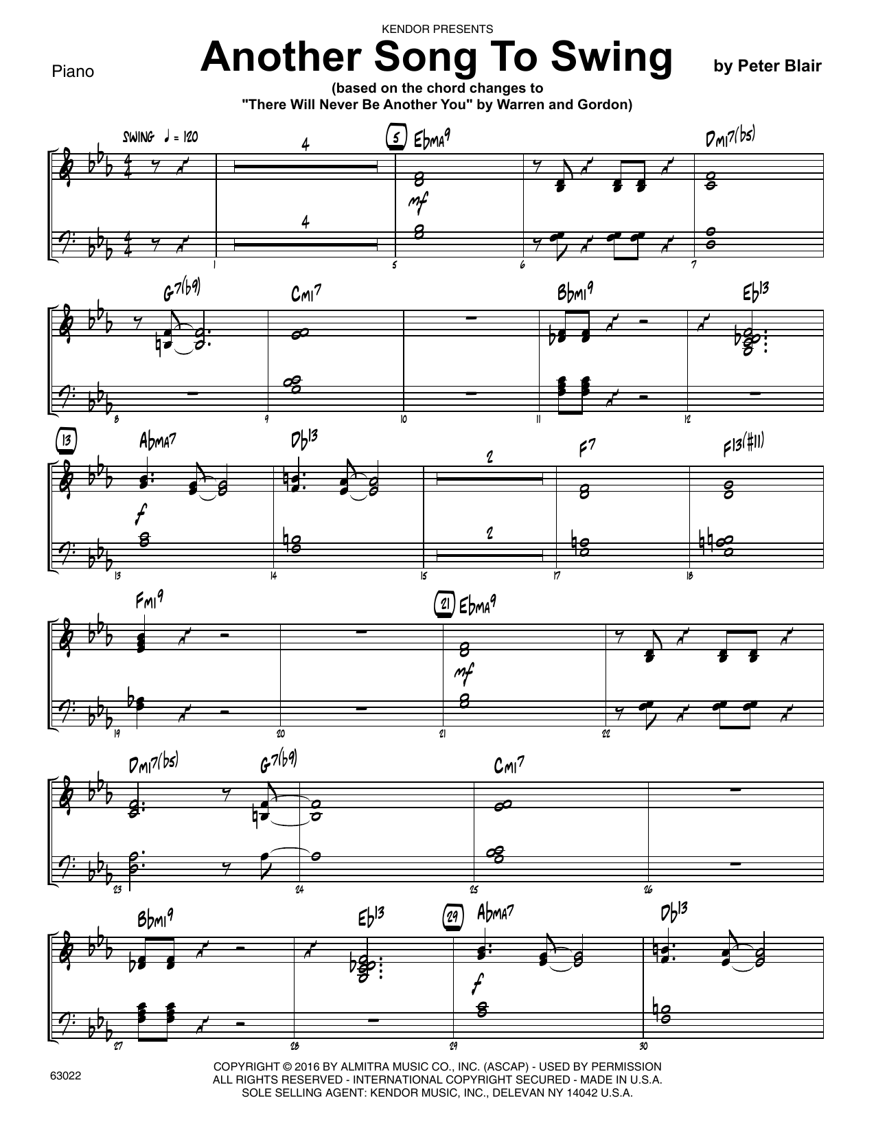 Download Peter Blair Another Song To Swing - Piano Sheet Music