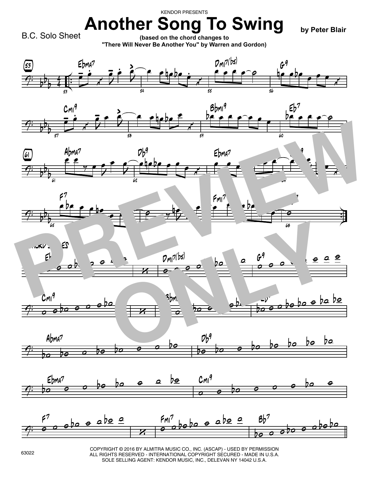 Download Peter Blair Another Song To Swing - Sample Solo - B Sheet Music