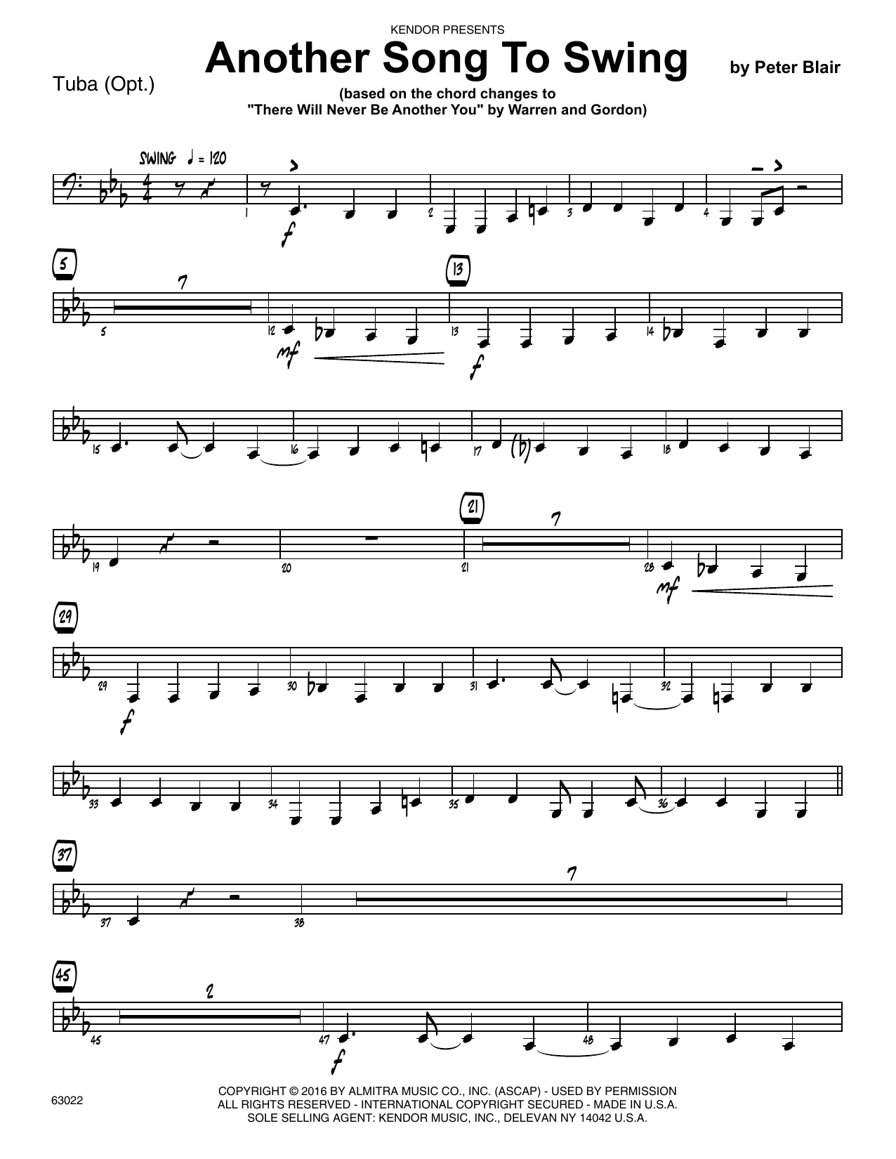 Download Peter Blair Another Song To Swing - Tuba Sheet Music