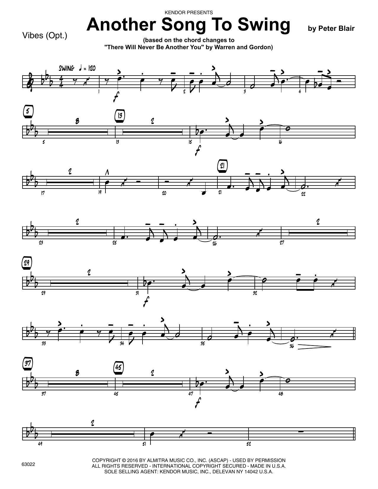 Download Peter Blair Another Song To Swing - Vibes Sheet Music