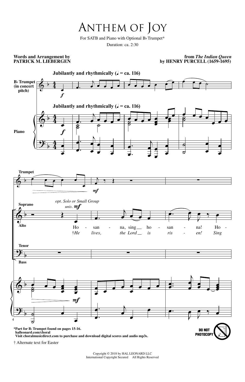 Download Patrick Liebergen Anthem Of Joy Sheet Music