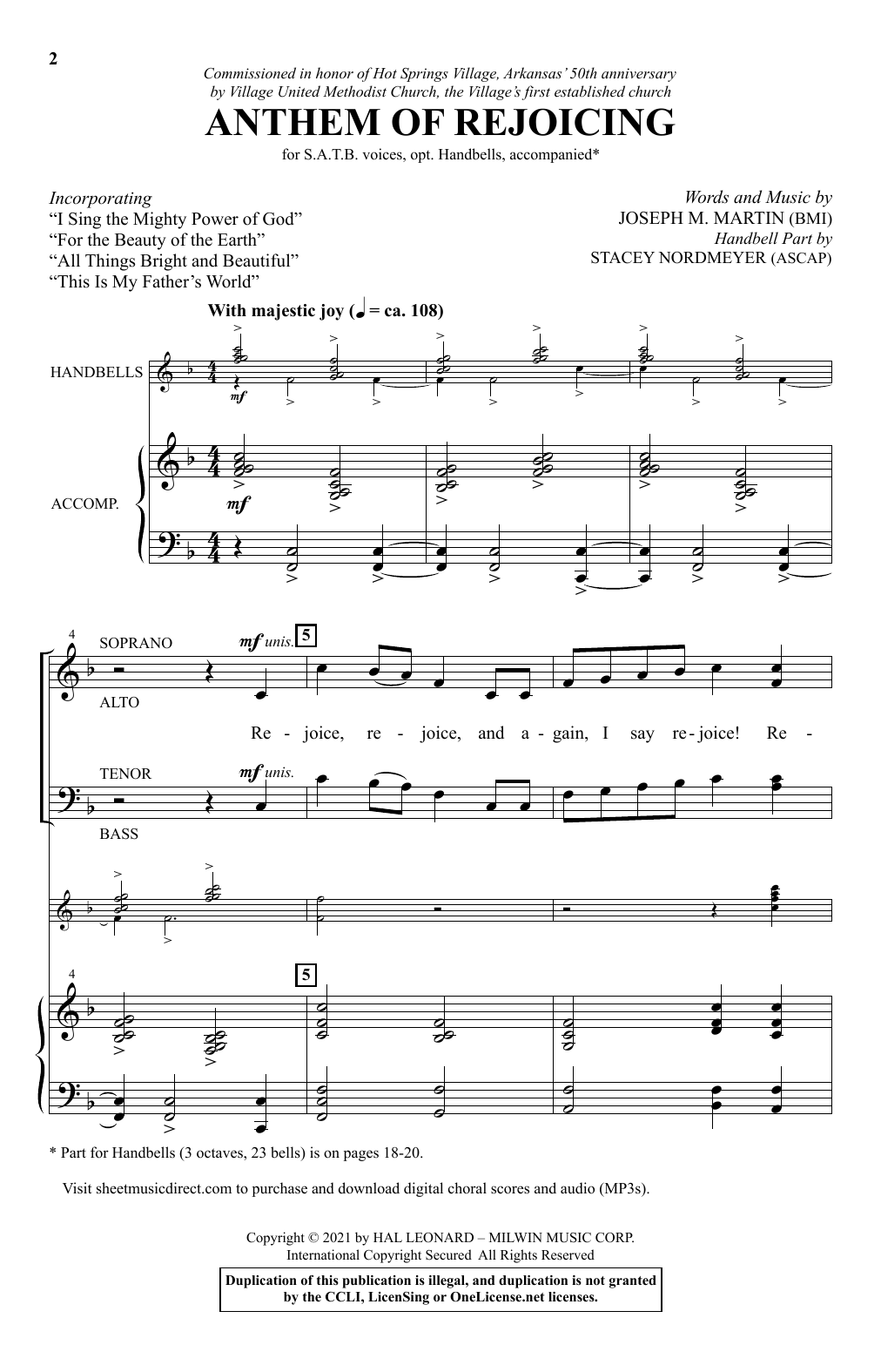 Download Joseph M. Martin Anthem Of Rejoicing Sheet Music