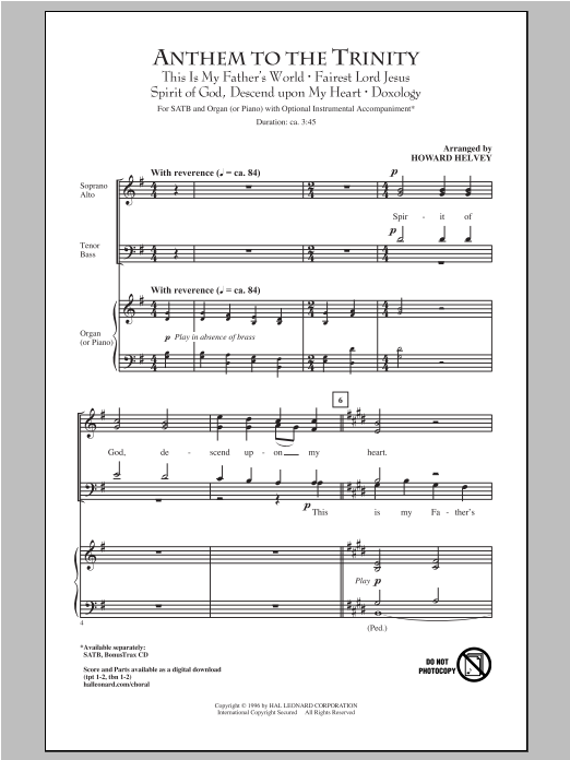 Download Howard Helvey Anthem Of Trinity Sheet Music