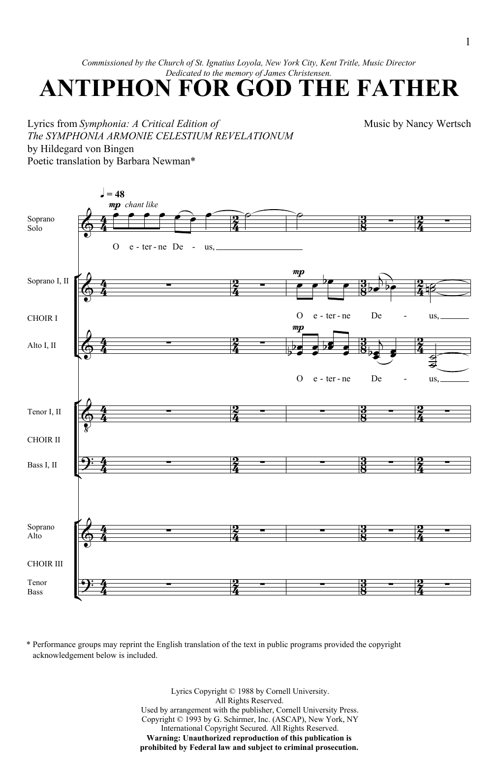Download Nancy Wertsch Antiphon For God The Father Sheet Music