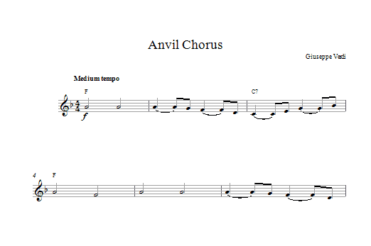 Giuseppe Verdi Anvil Chorus (from Il Trovatore) sheet music notes printable PDF score