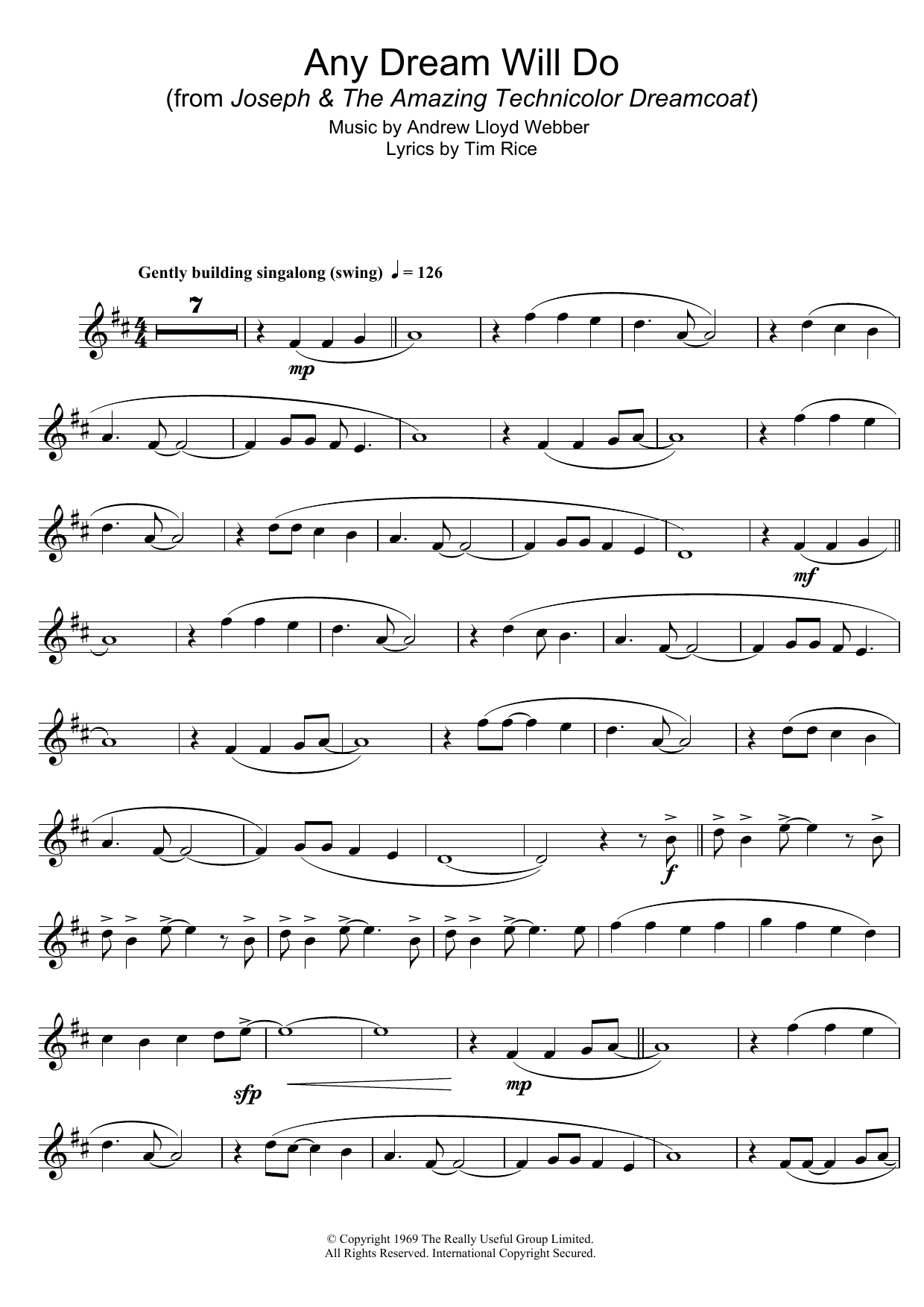 Download Andrew Lloyd Webber Any Dream Will Do (from Joseph And The Sheet Music