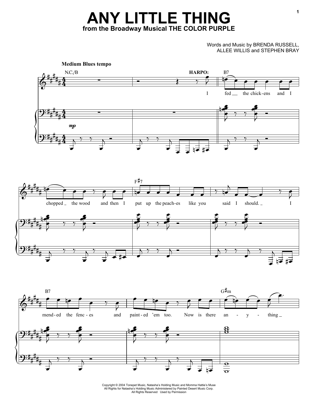 Download Brenda Russell Any Little Thing Sheet Music