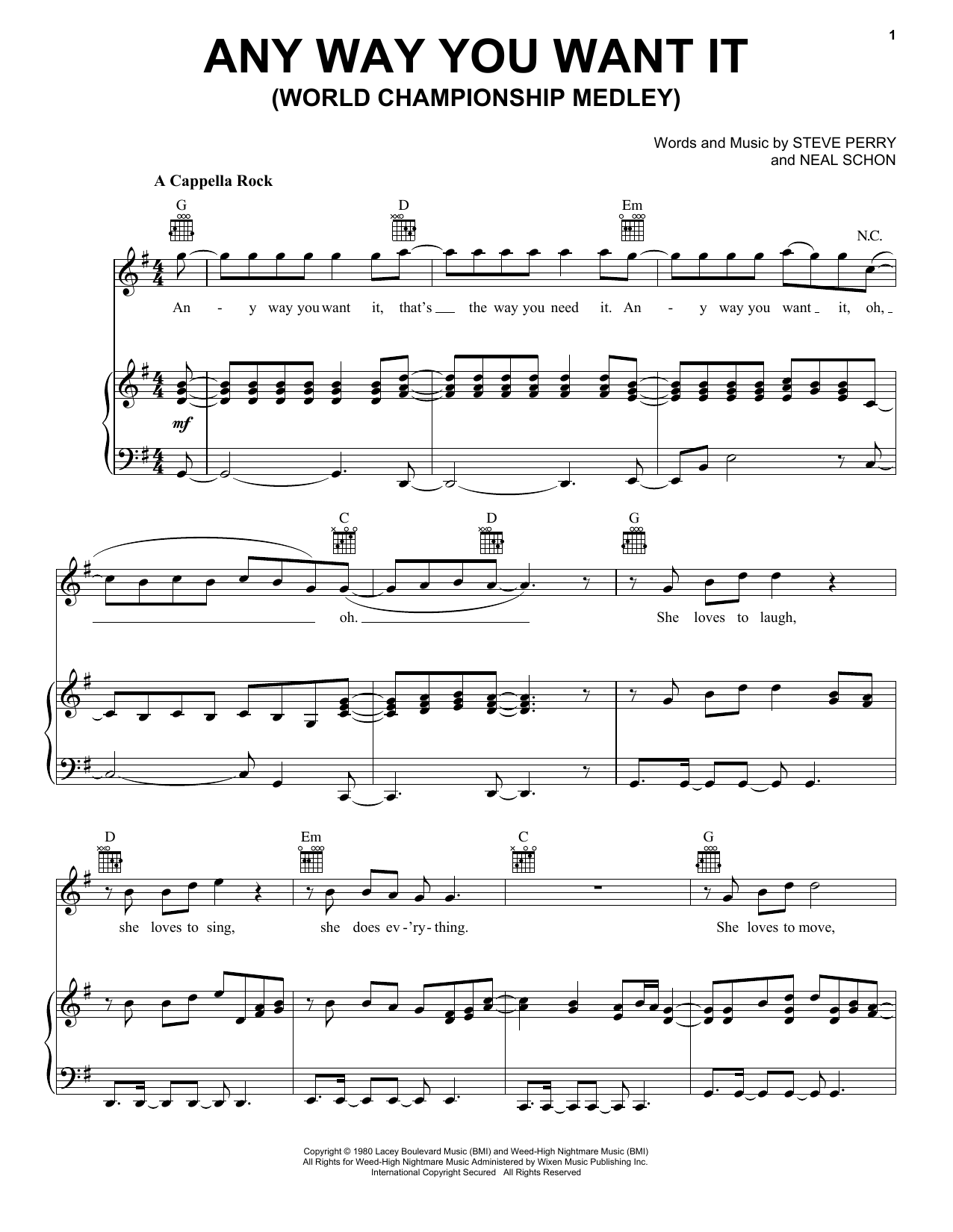 Download Journey Any Way You Want It Sheet Music
